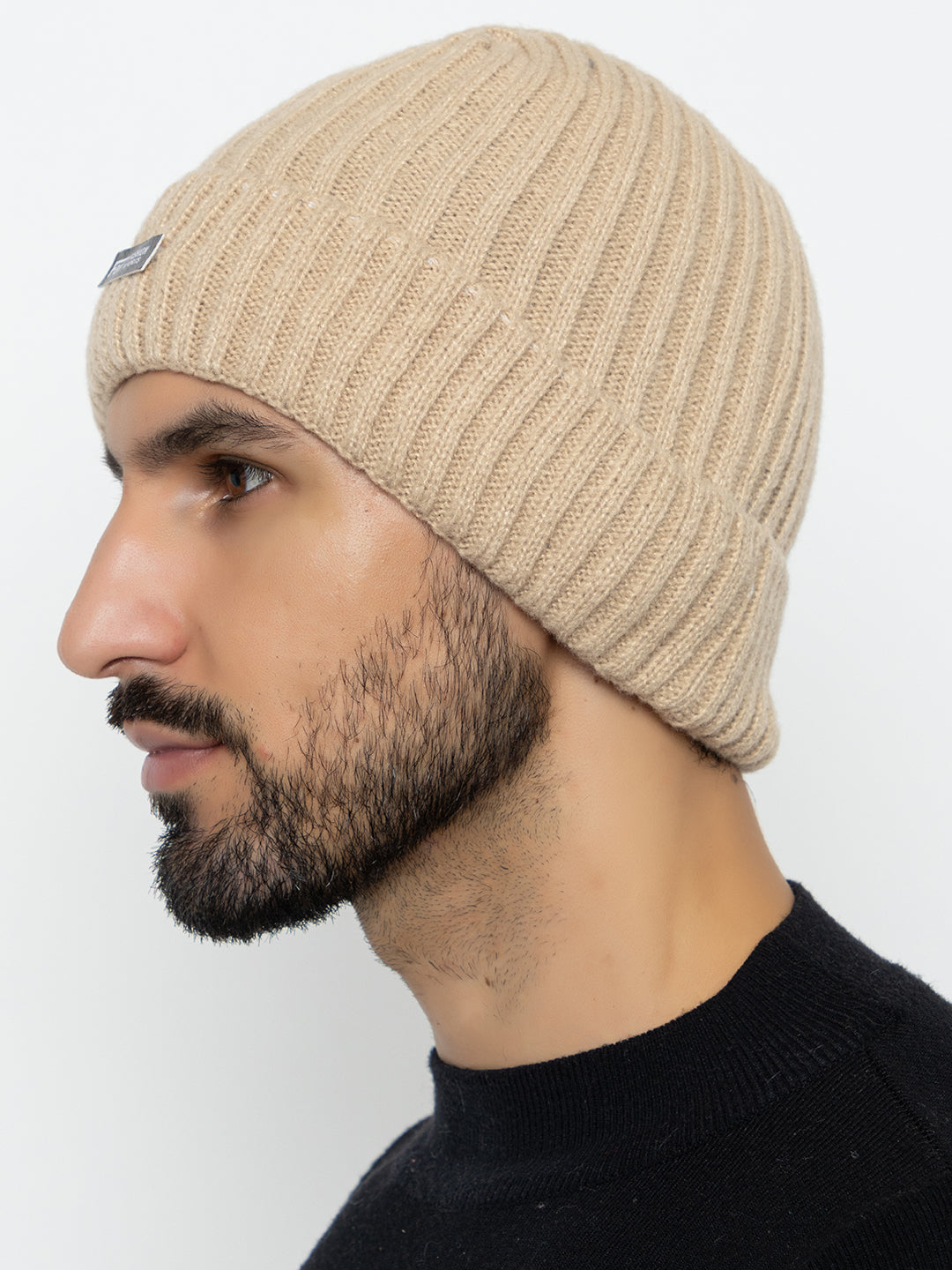 Amoldo unisex Soft and Warm Cream Winter Woolen Skull Beanie cap with Lining