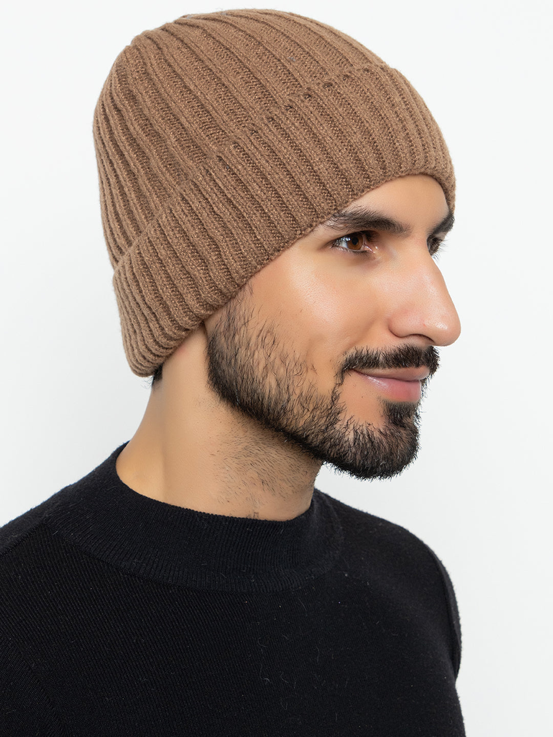 Amoldo unisex Soft and Warm Brown Winter Woolen Skull Beanie cap with Lining