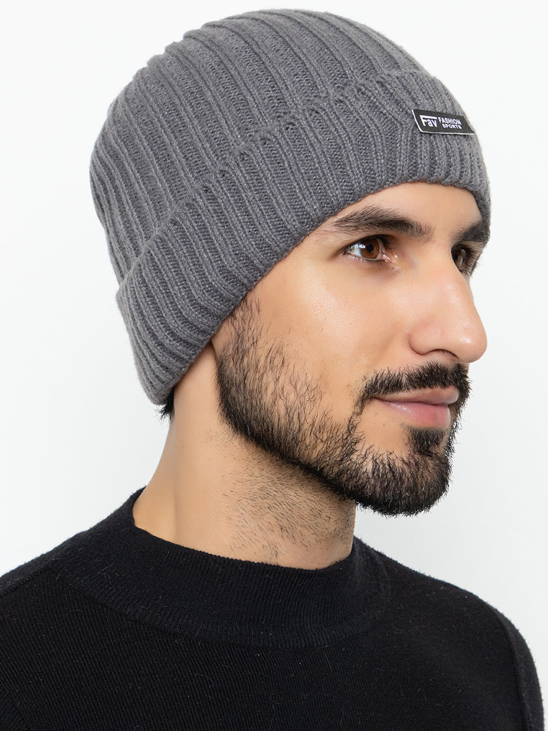 Amoldo unisex Soft and Warm Grey Winter Woolen Skull Beanie cap with Lining