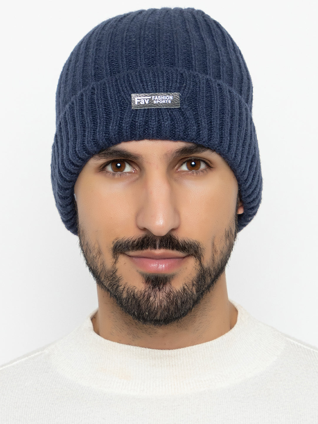 Amoldo unisex Soft and Warm Blue Winter Woolen Skull Beanie cap with Lining