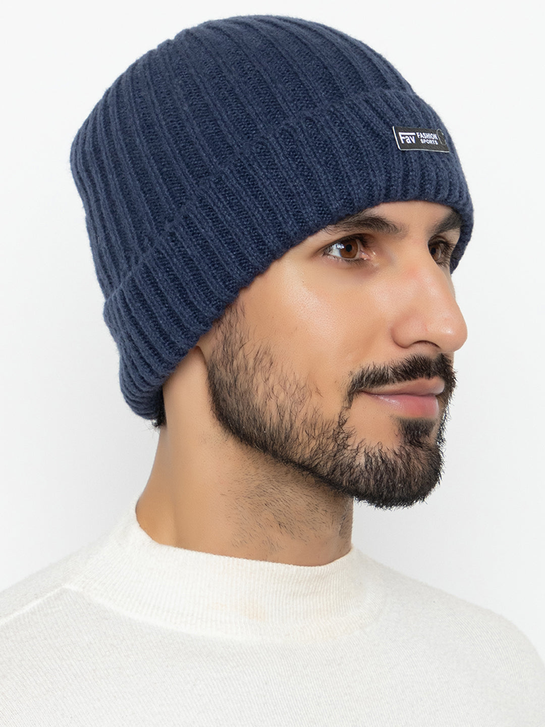 Amoldo unisex Soft and Warm Blue Winter Woolen Skull Beanie cap with Lining