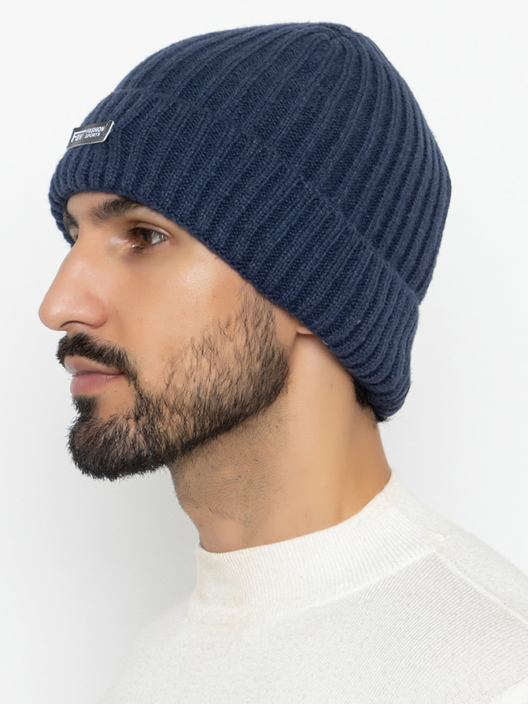 Amoldo unisex Soft and Warm Blue Winter Woolen Skull Beanie cap with Lining