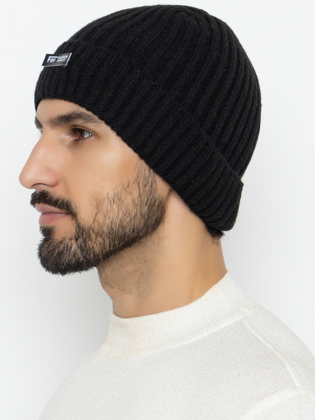 Amoldo unisex Soft and Warm Black Winter Woolen Skull Beanie cap with Lining