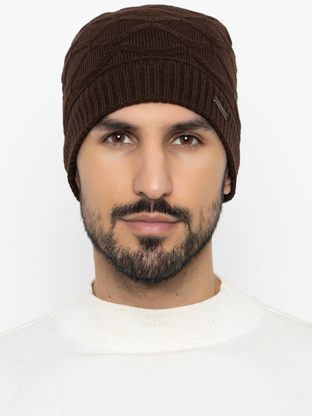 Amoldo unisex Soft and Warm Brown Winter Woolen Skull Beanie cap with Fur Lining (Box Design)