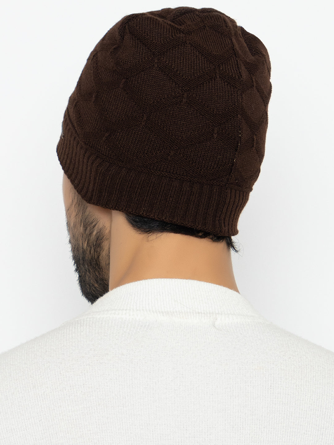 Amoldo unisex Soft and Warm Brown Winter Woolen Skull Beanie cap with Fur Lining (Box Design)