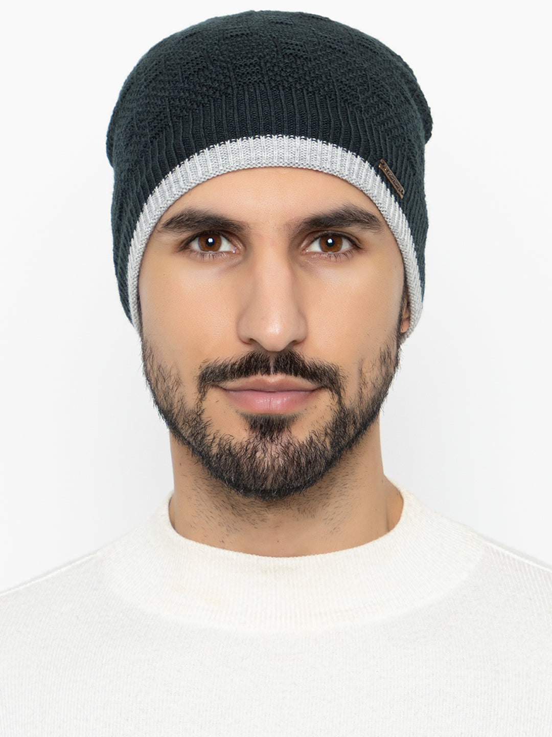 Unisex Woolen Fur Lining Beanie Cap- Navy | Amoldo