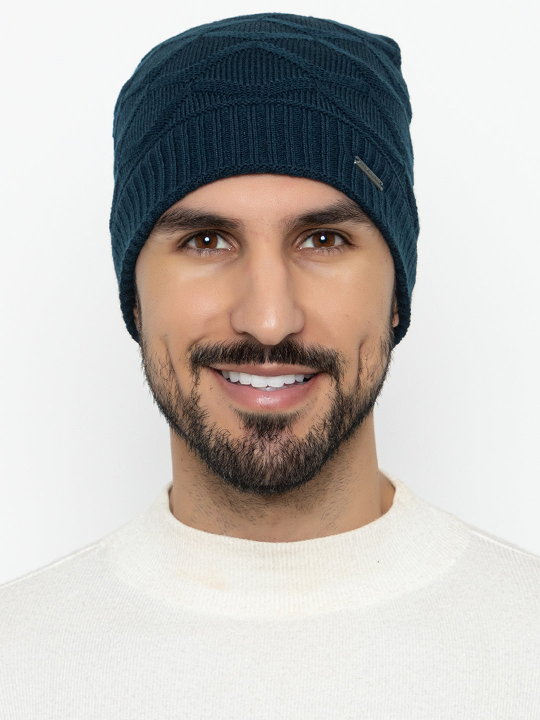 Amoldo unisex Soft and Warm Blue Winter Woolen Skull Beanie cap with Fur Lining (Box Design)