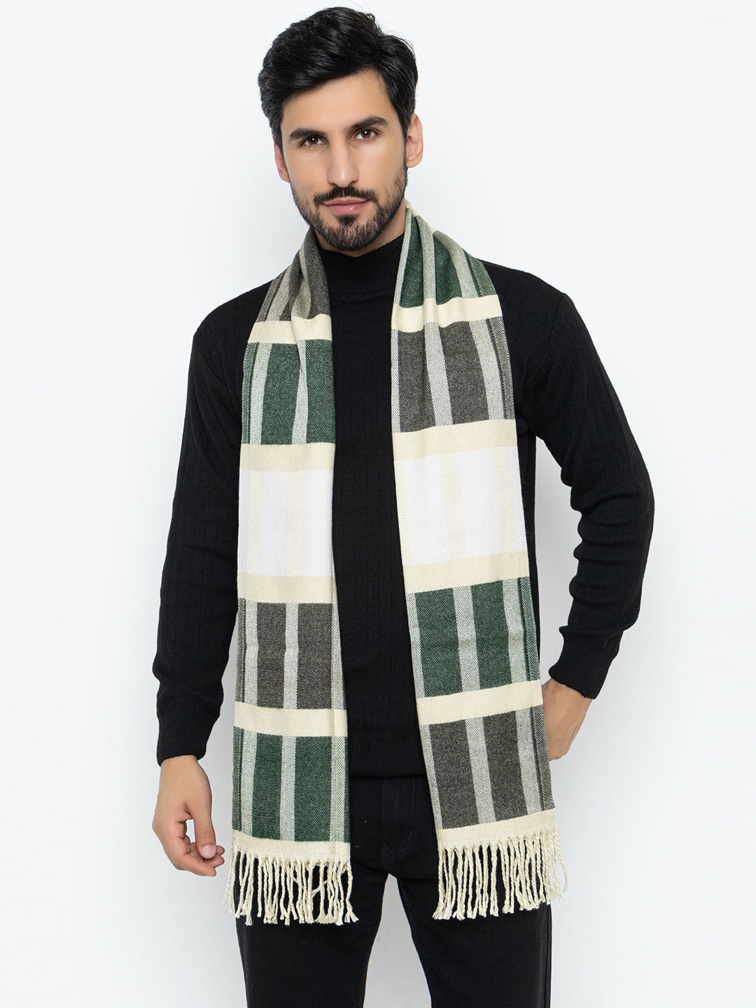 Woolen Boxed Muffler- Olive | Amoldo