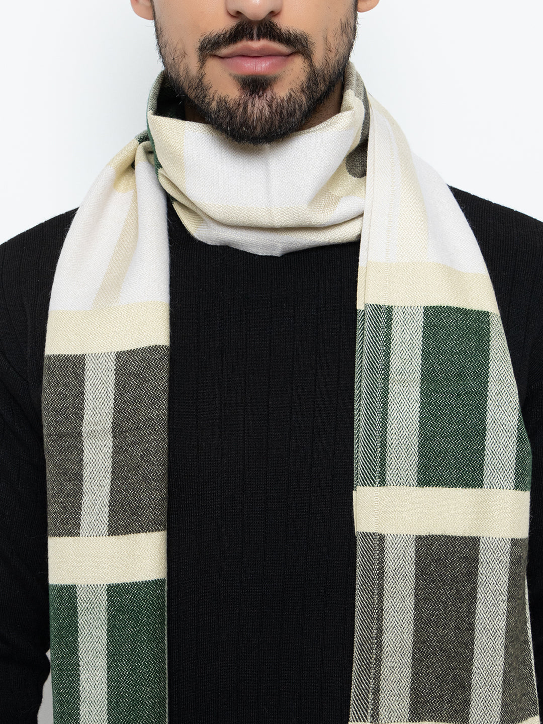 Woolen Boxed Muffler- Olive | Amoldo