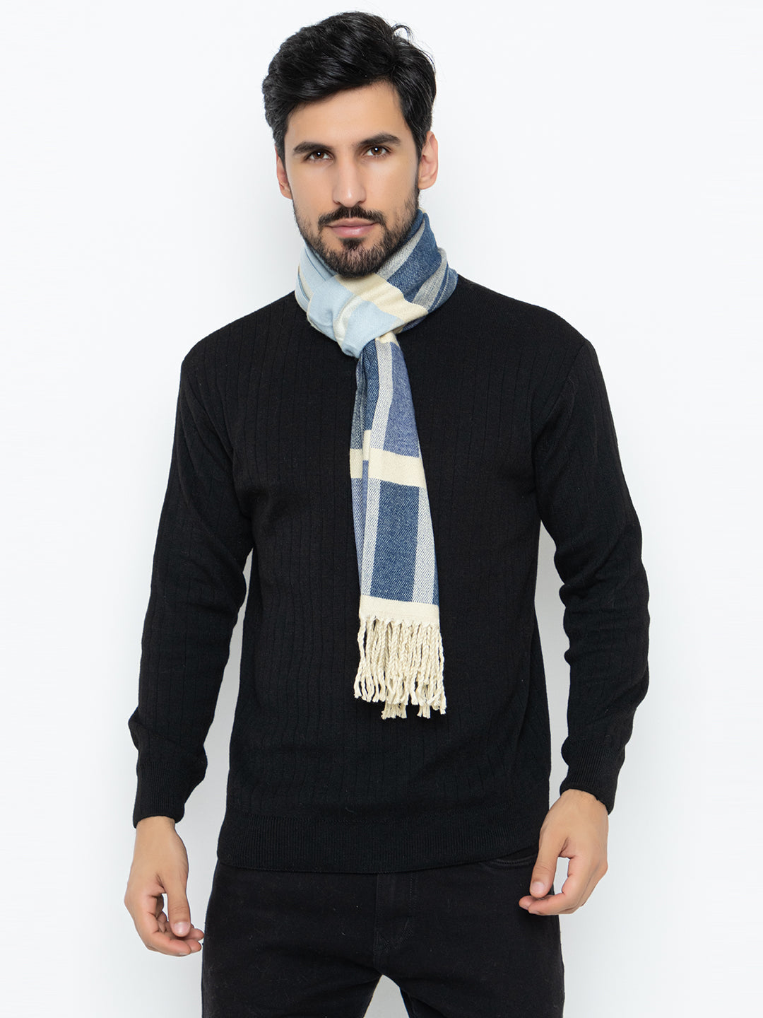 Woolen Boxed Muffler- Sky Blue | Amoldo