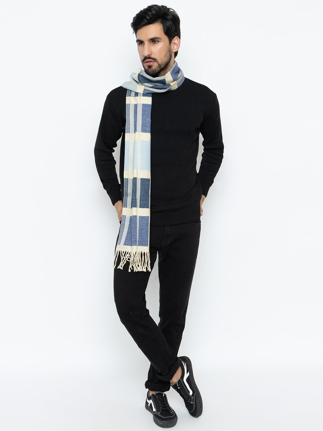 Woolen Boxed Muffler- Sky Blue | Amoldo