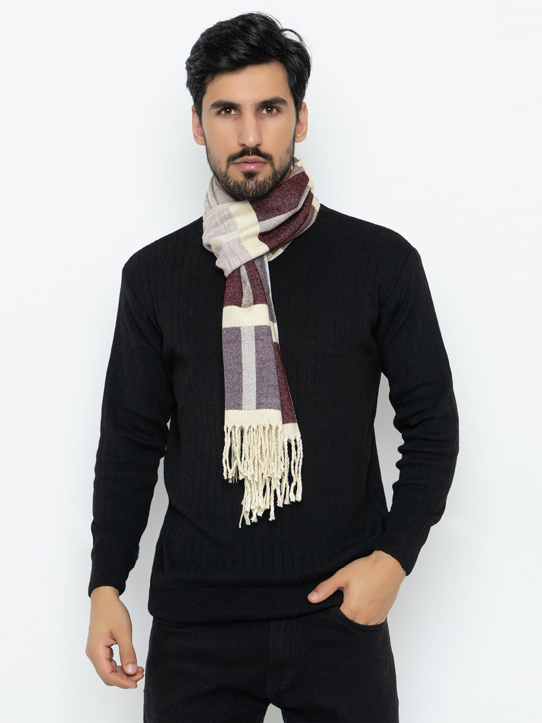 Woolen Boxed Muffler- Purple | Amoldo