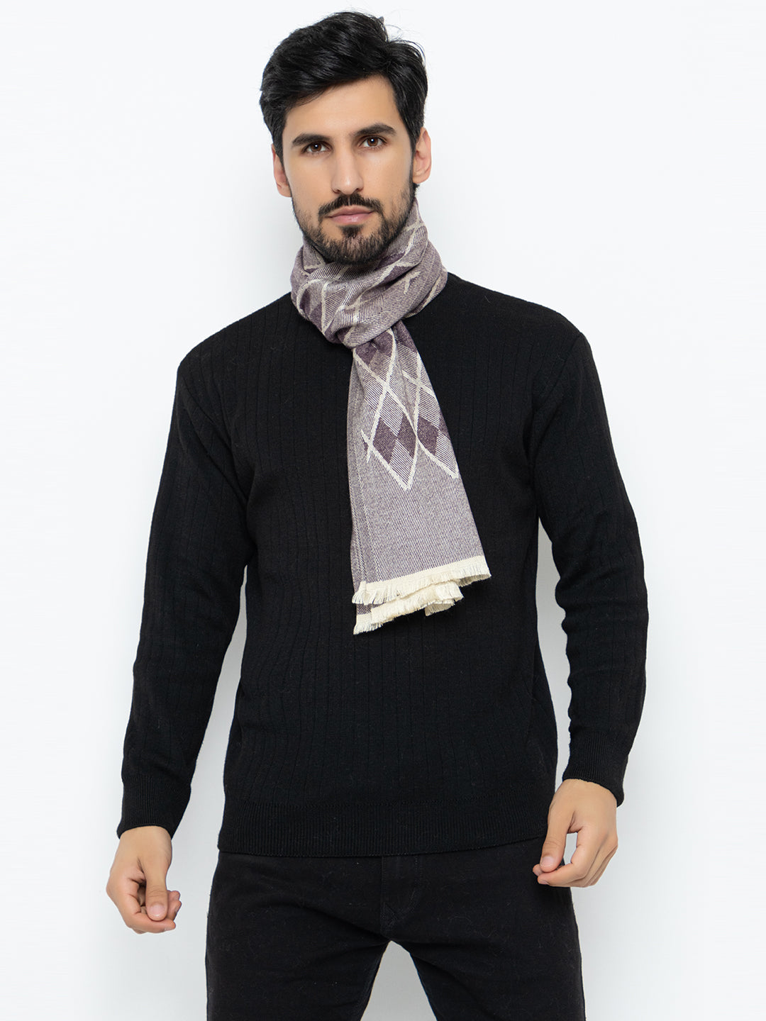 Woolen Diamond Muffler- Purple | Amoldo