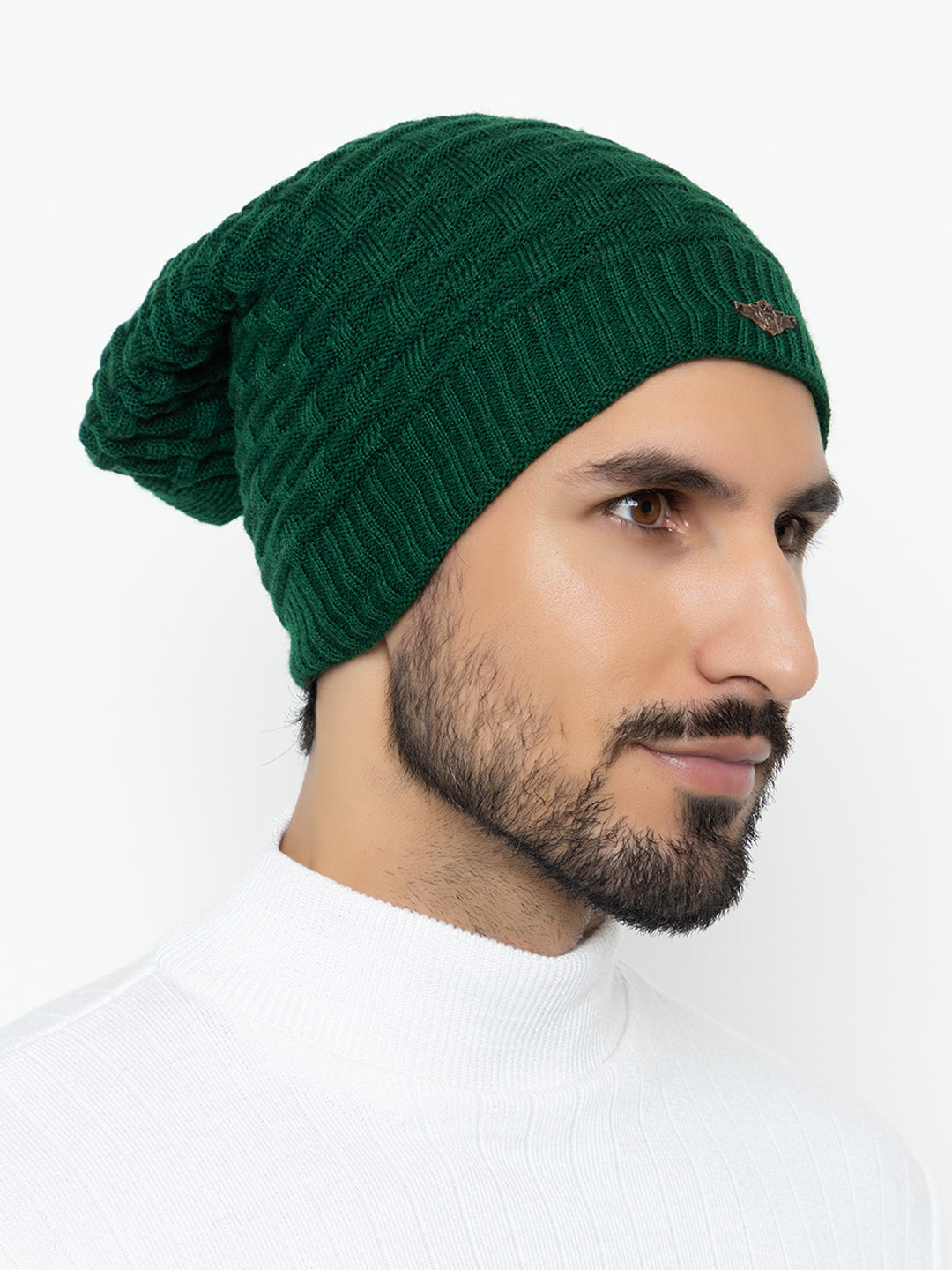 Amoldo unisex Soft and Warm Olive Winter Woolen Long Beanie cap