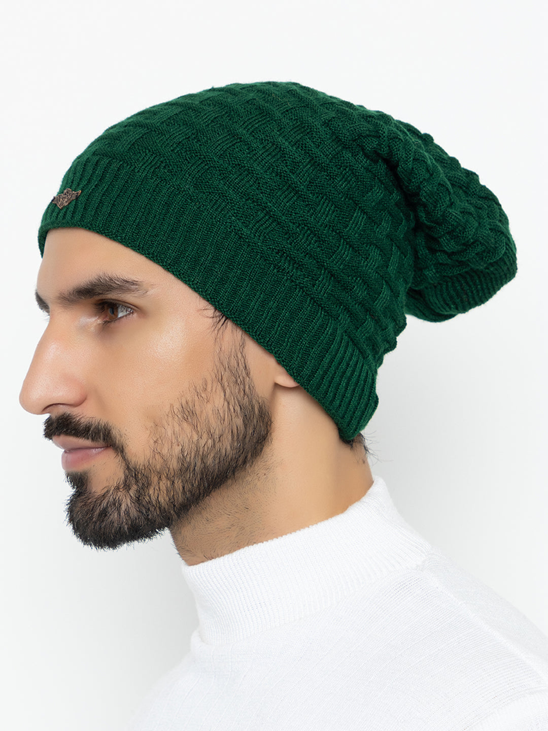 Amoldo unisex Soft and Warm Olive Winter Woolen Long Beanie cap