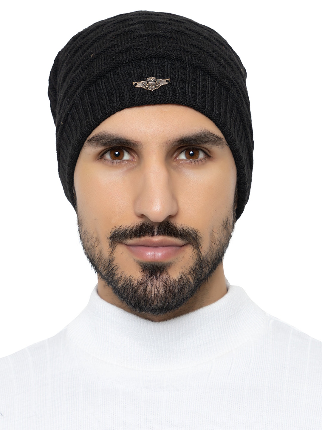 Amoldo unisex Soft and Warm Black Winter Woolen Long Beanie cap