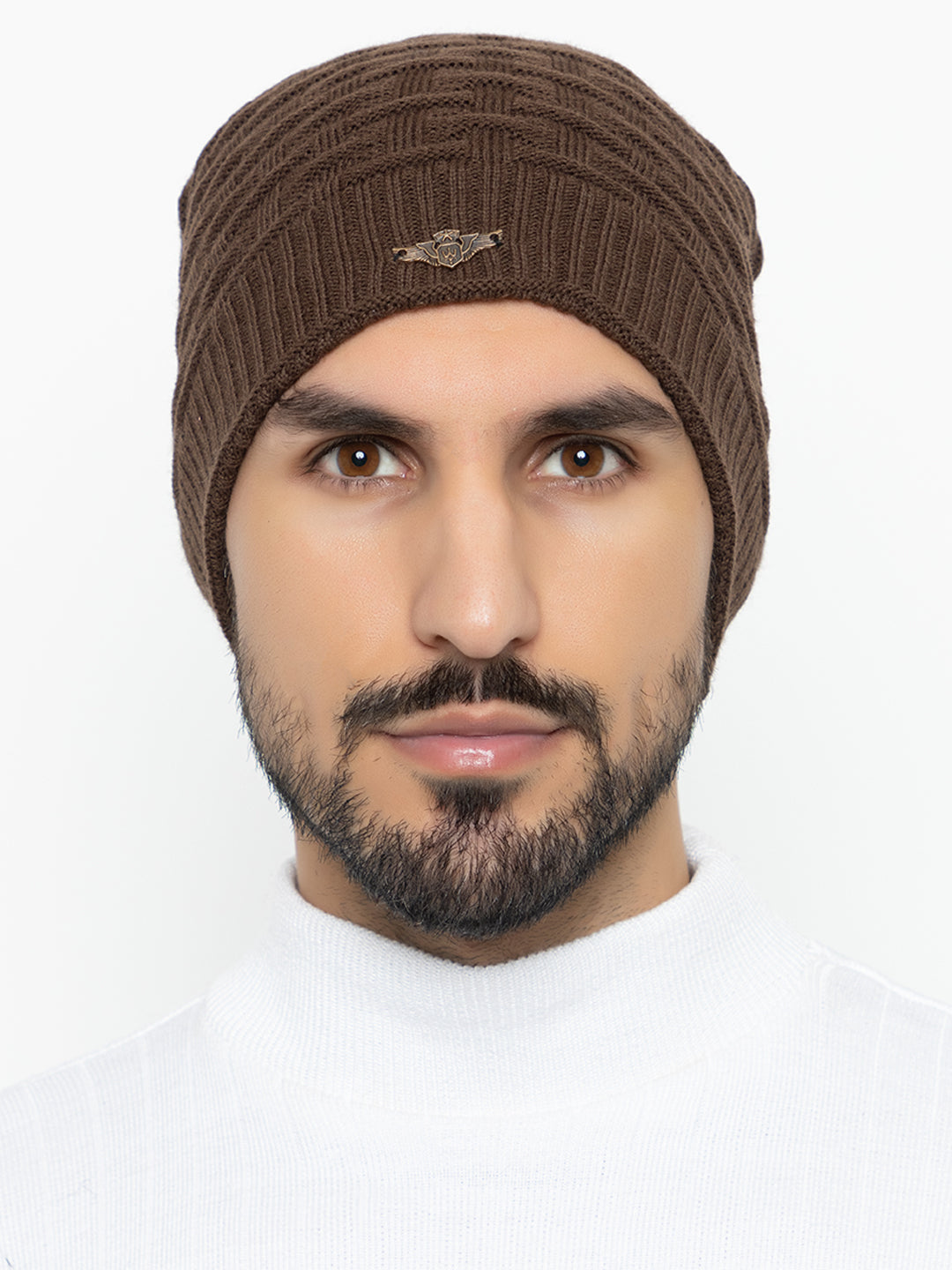 Amoldo unisex Soft and Warm Brown Winter Woolen Long Beanie cap