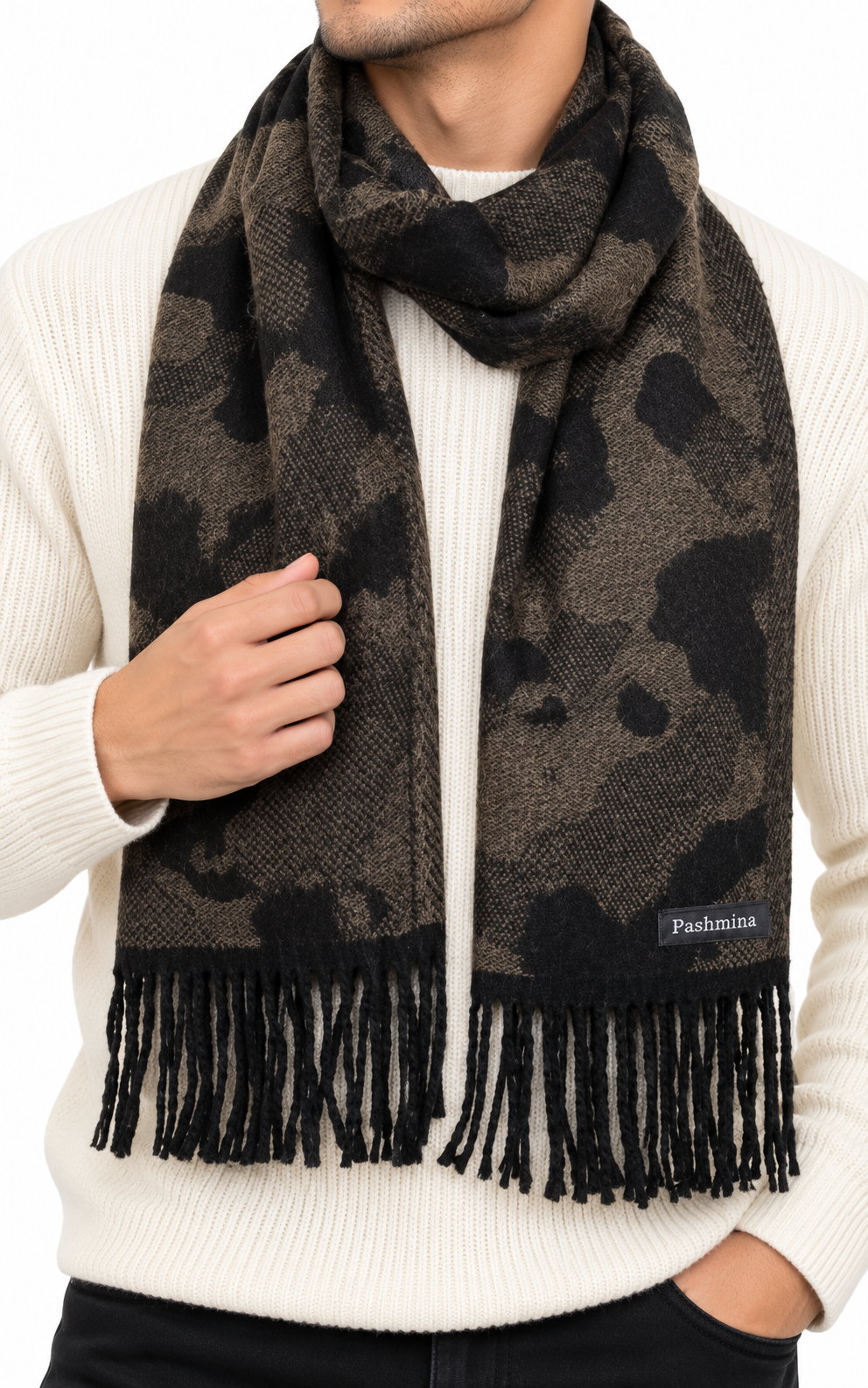 Woolen Winter Muffler - Brown | Amoldo