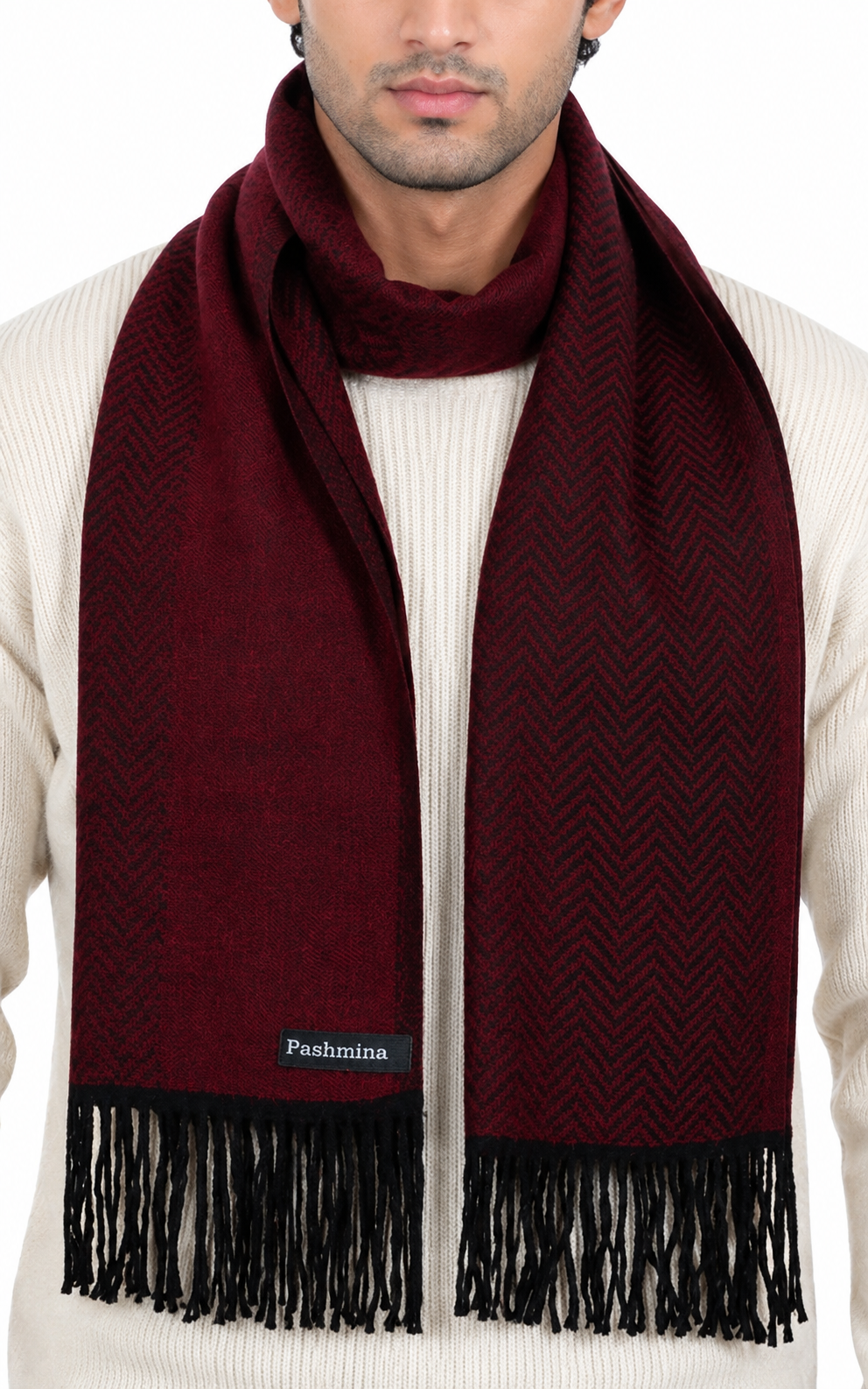 Woolen plain Muffler- Maroon | Amoldo