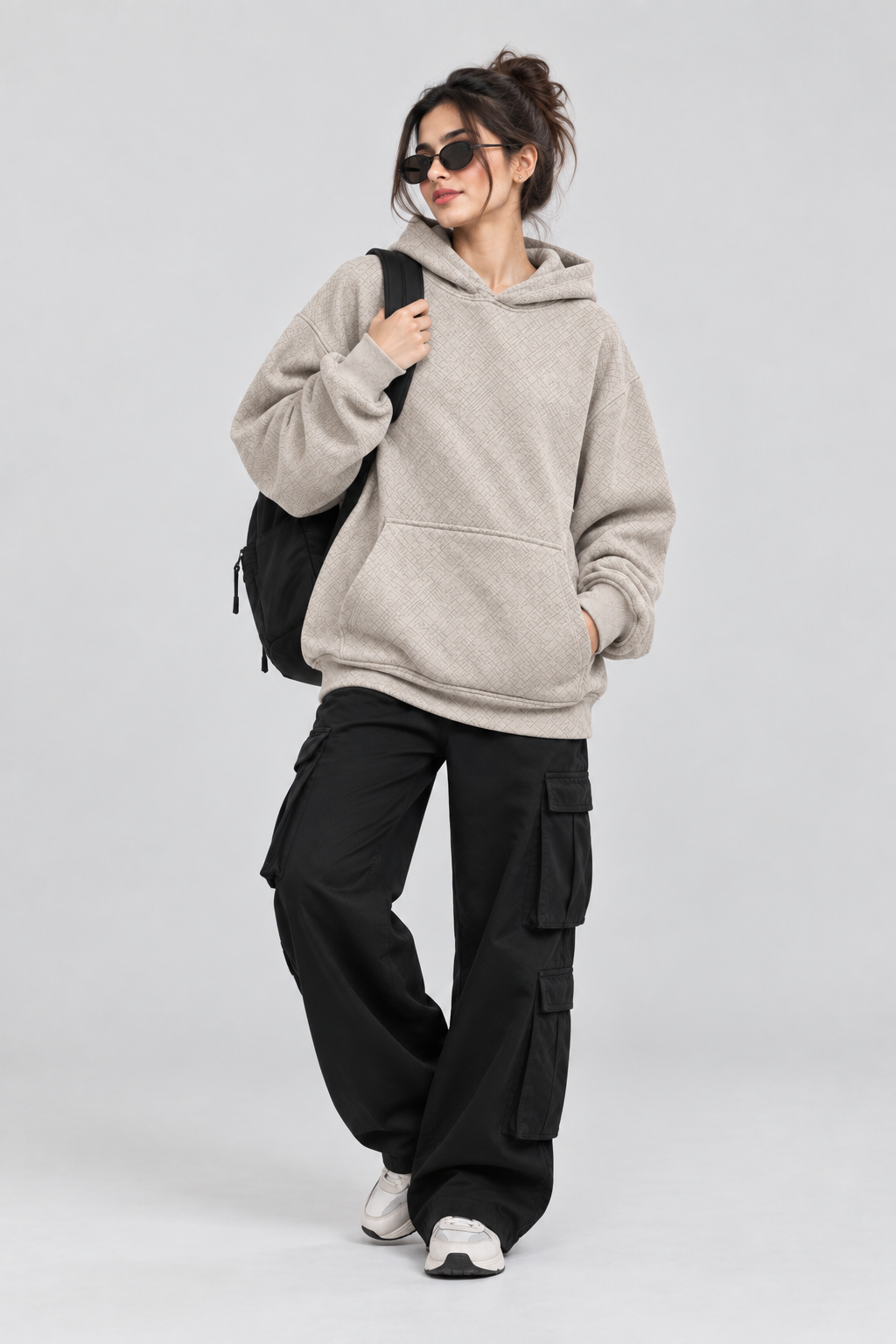 Women's Oversized 400+ GSM Hooded Sweatshirt | Cream