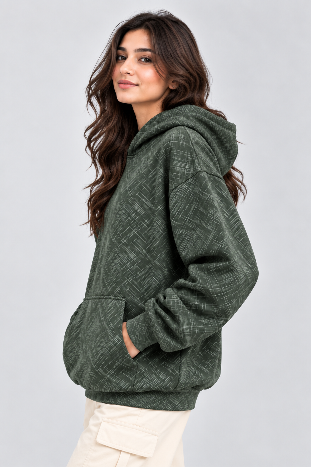 Women's Oversized 400+ GSM Hooded Sweatshirt | Olive