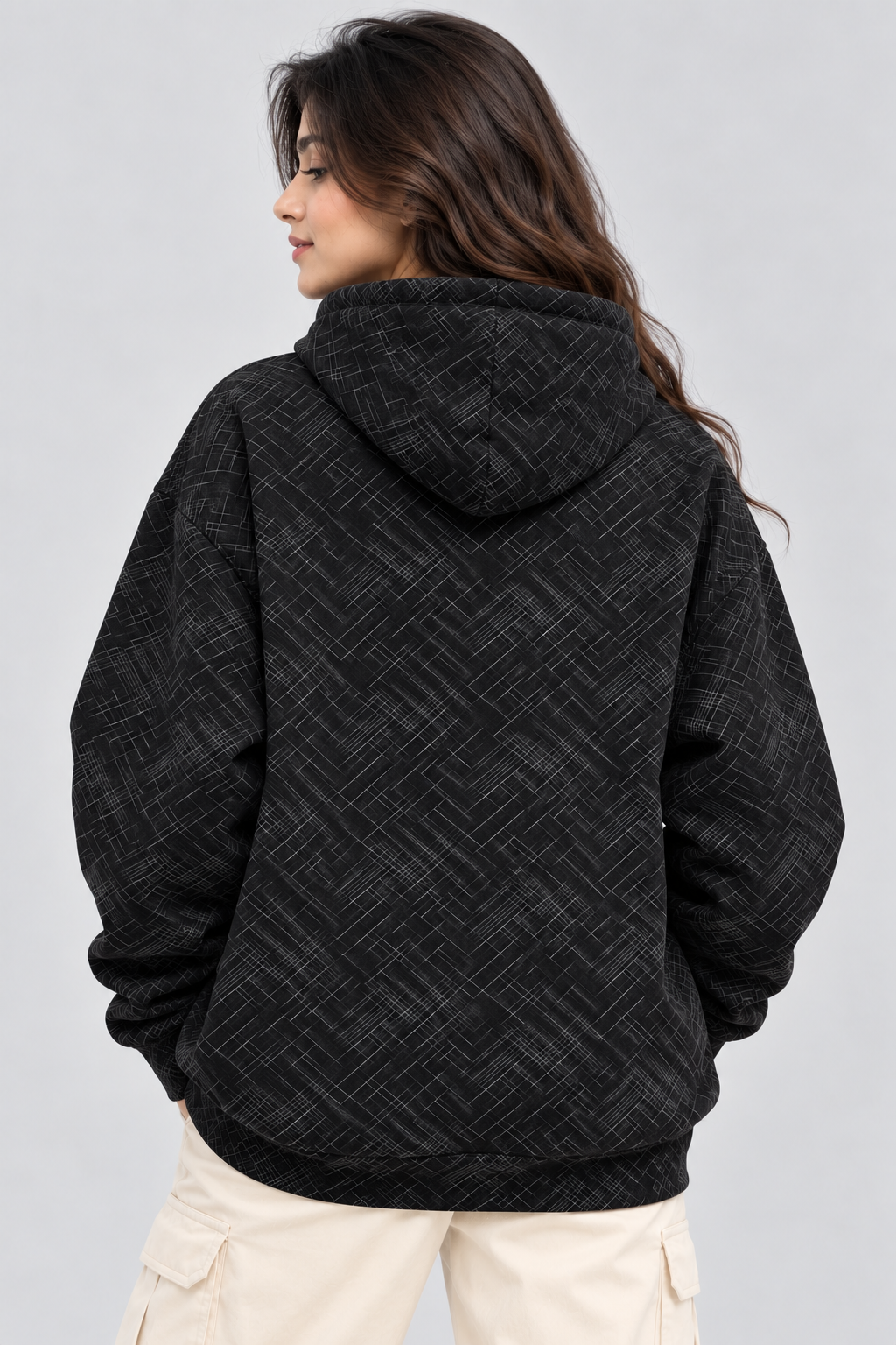 Women's Oversized 400+ GSM Hooded Sweatshirt | Black