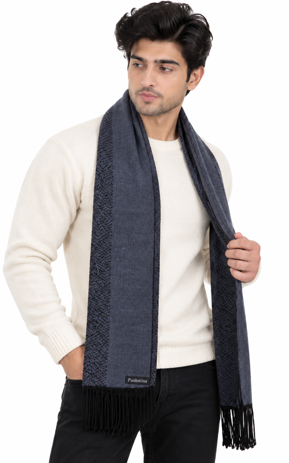 Woolen plain Muffler- Navy | Amoldo