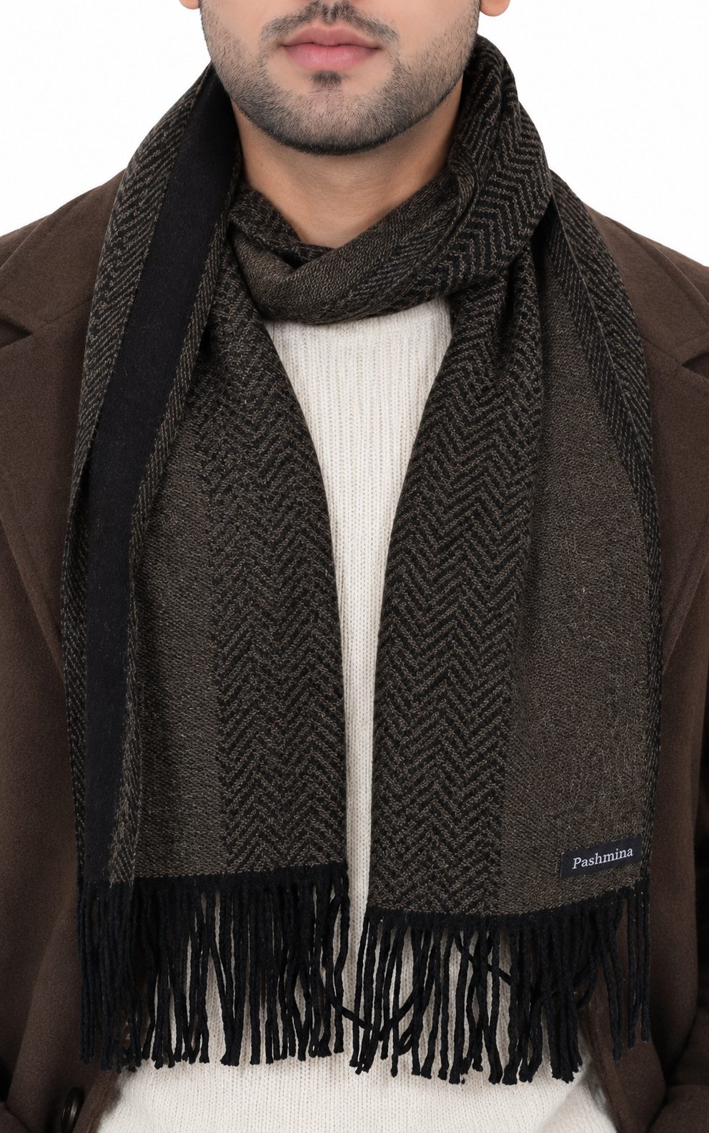Woolen plain Muffler- Brown | Amoldo