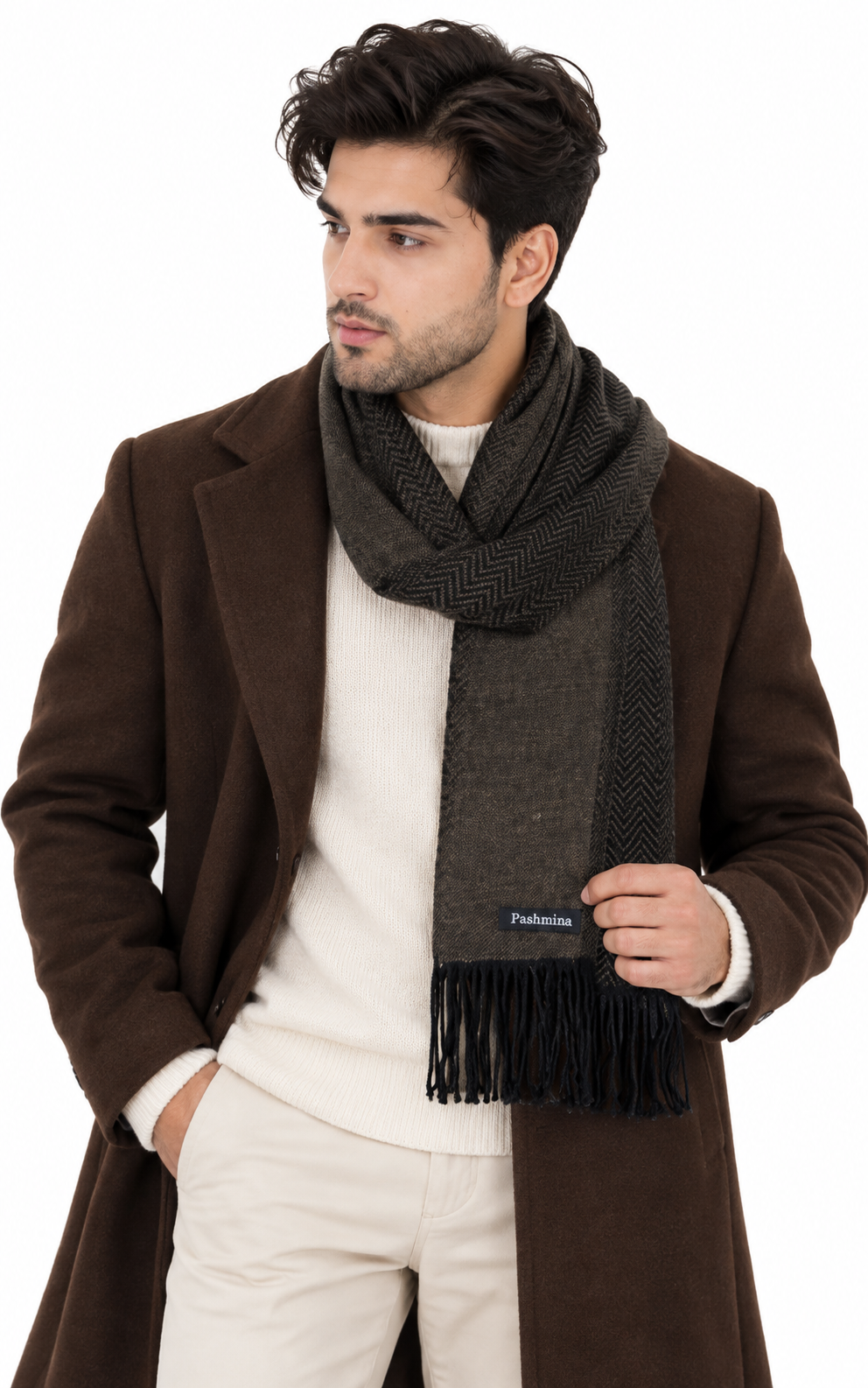Woolen plain Muffler- Brown | Amoldo