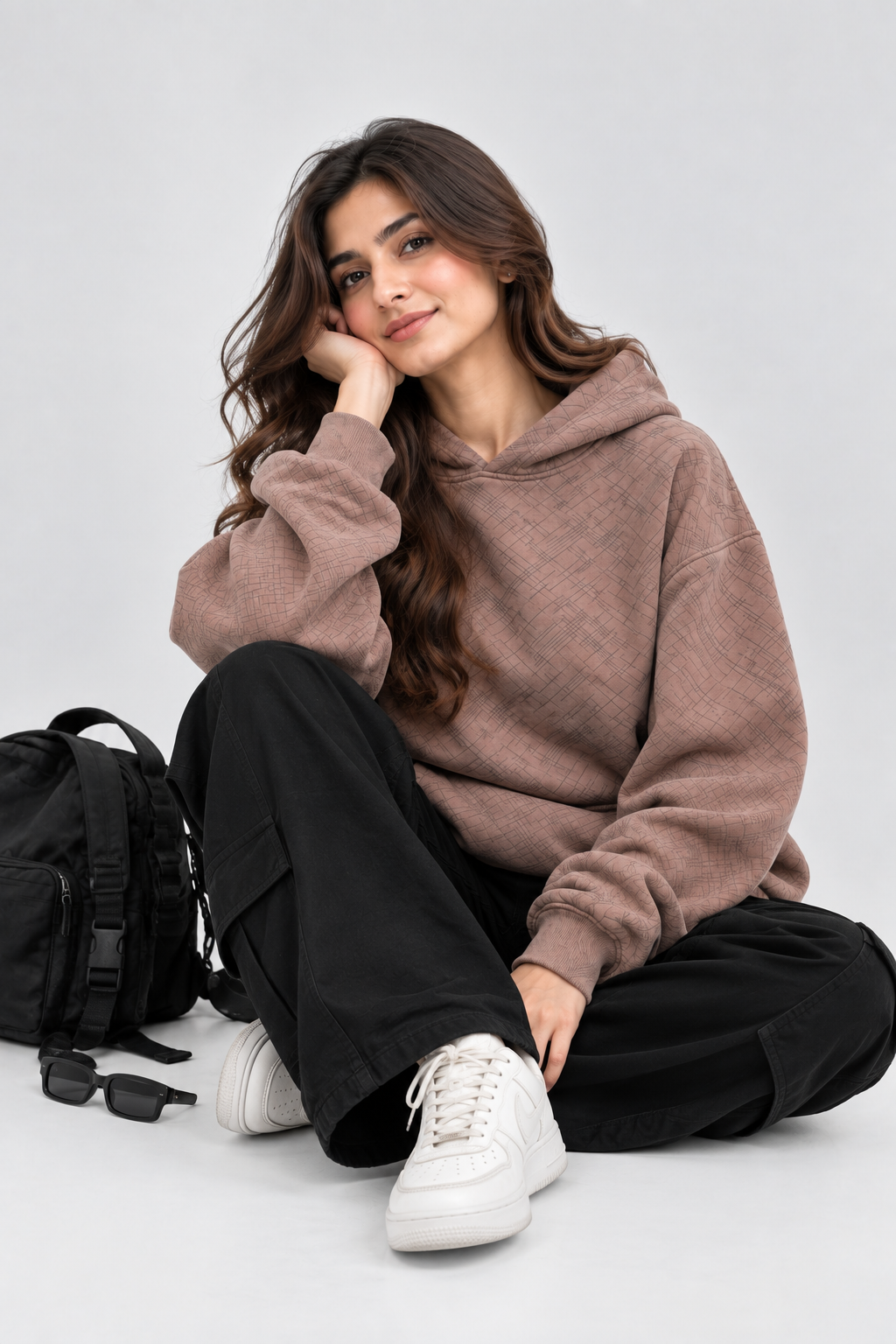Women's Oversized 400+ GSM Hooded Sweatshirt | Mauve