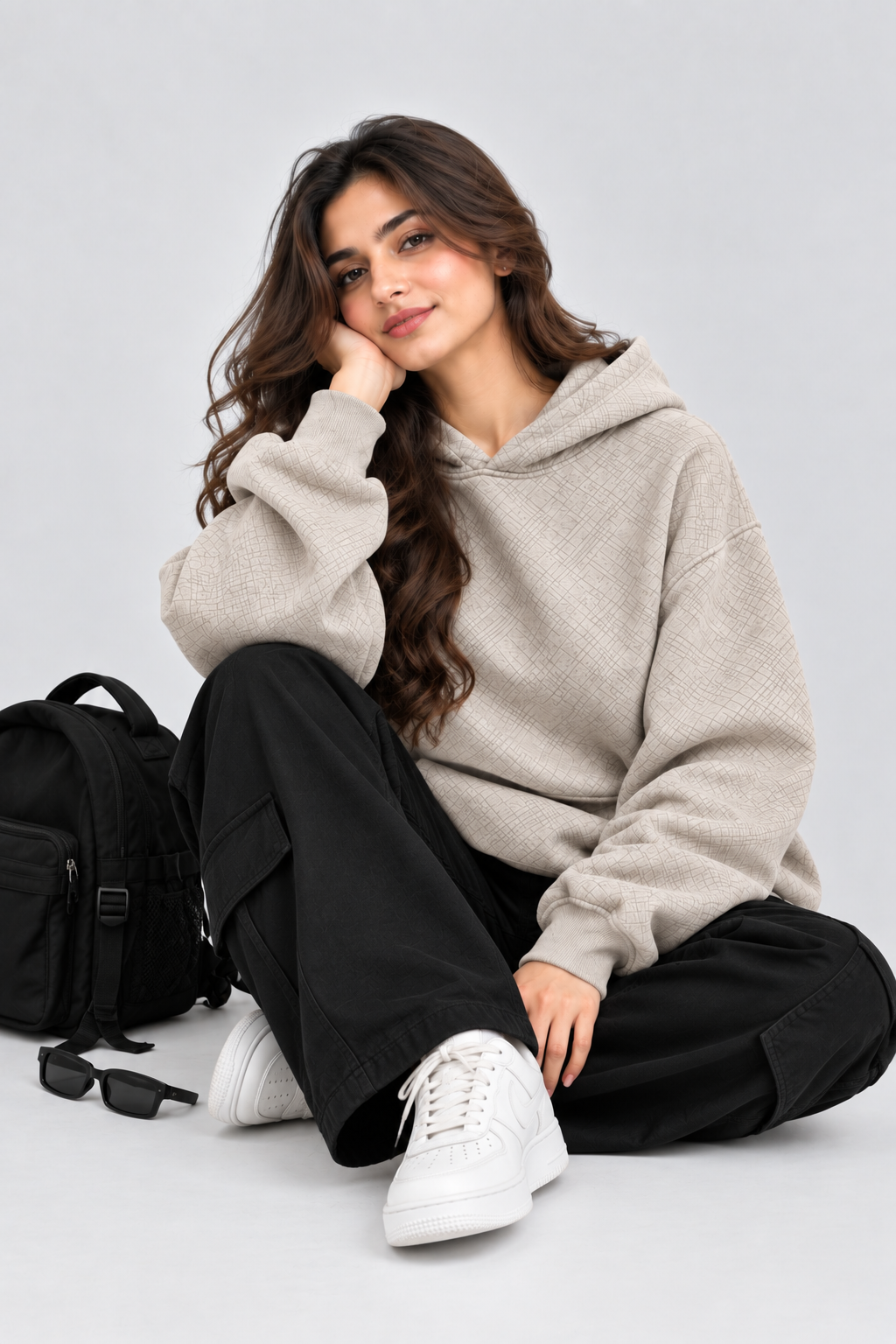 Women's Oversized 400+ GSM Hooded Sweatshirt | Cream