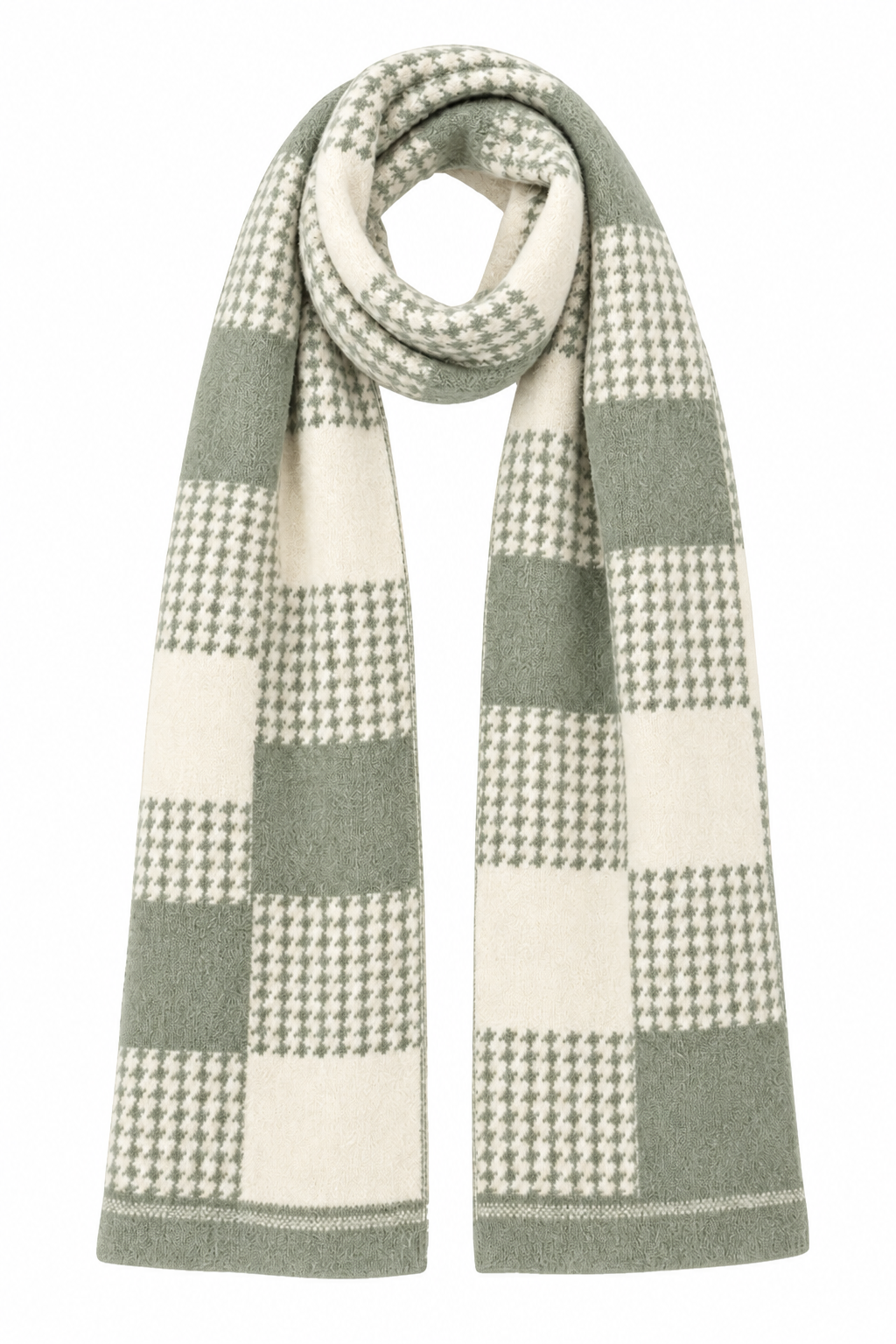 Unisex Winter Muffler Scarf for Men and Women with Checkered Pattern | Sage Green