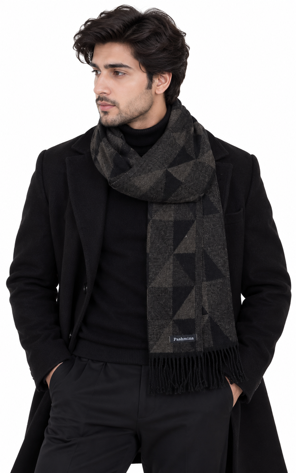 Woolen Geometric Muffler- Brown | Amoldo