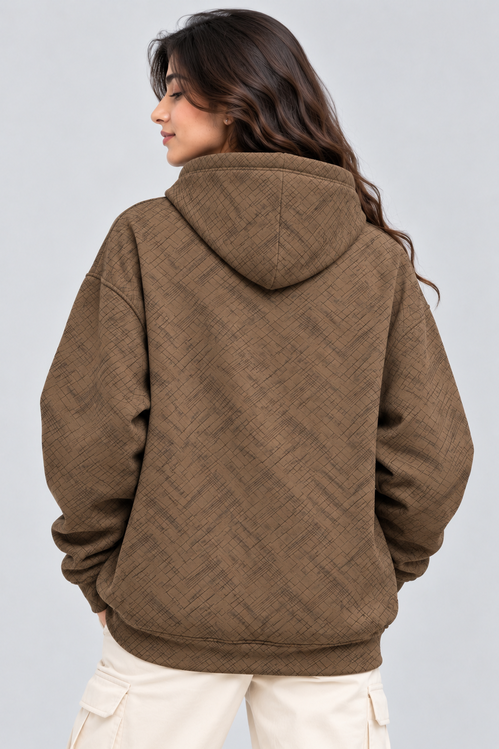 Women's Oversized 400+ GSM Hooded Sweatshirt | Brown