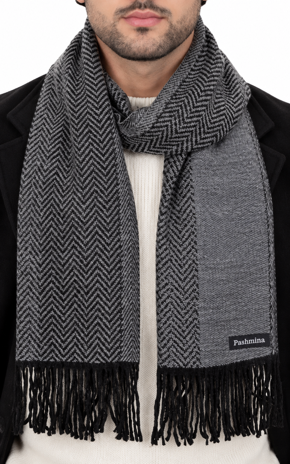 Woolen plain Muffler- Dark Grey | Amoldo