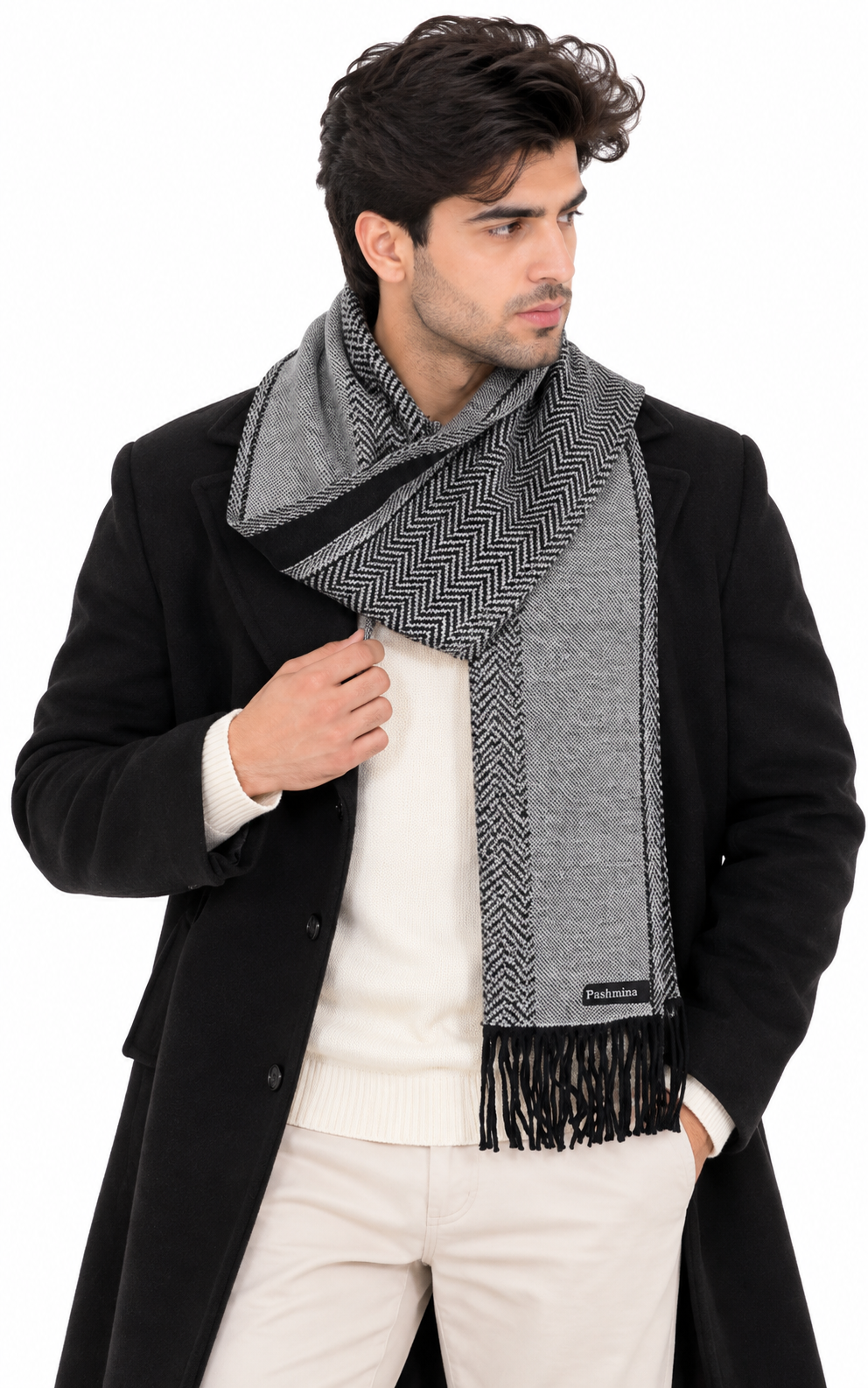 Woolen plain Muffler- Light Grey | Amoldo