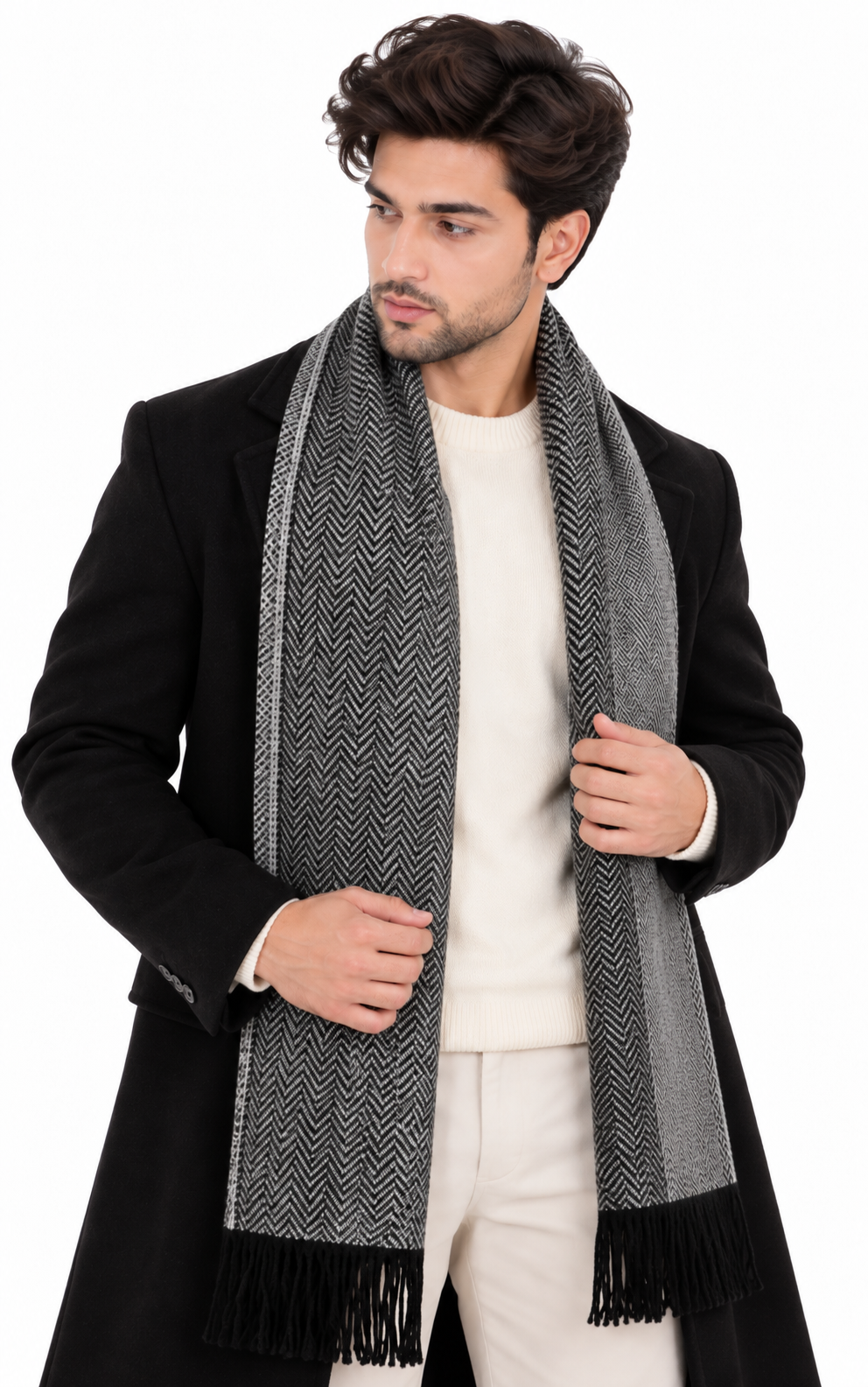 Woolen plain Muffler- Light Grey | Amoldo