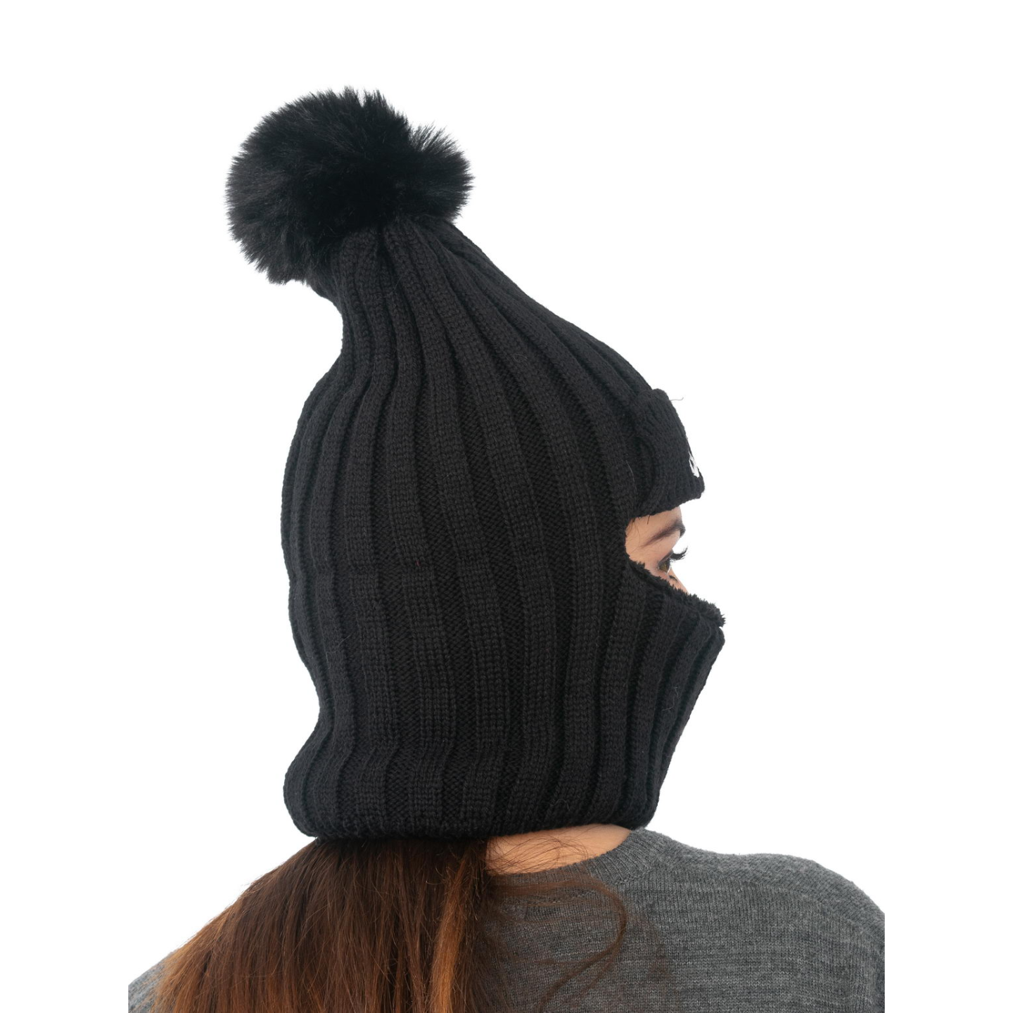 Woolen Winter Monkey Cap - Black | Amoldo