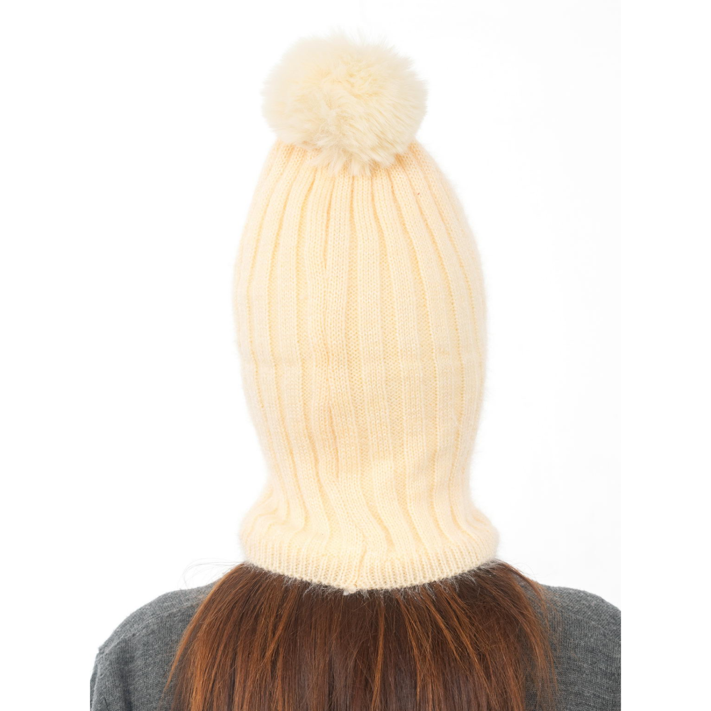 Woolen Winter Monkey Cap - Cream | Amoldo