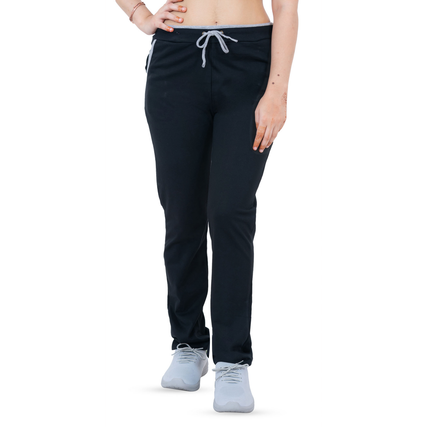 Women's Cotton Sports Lower- Black | AMOLDO