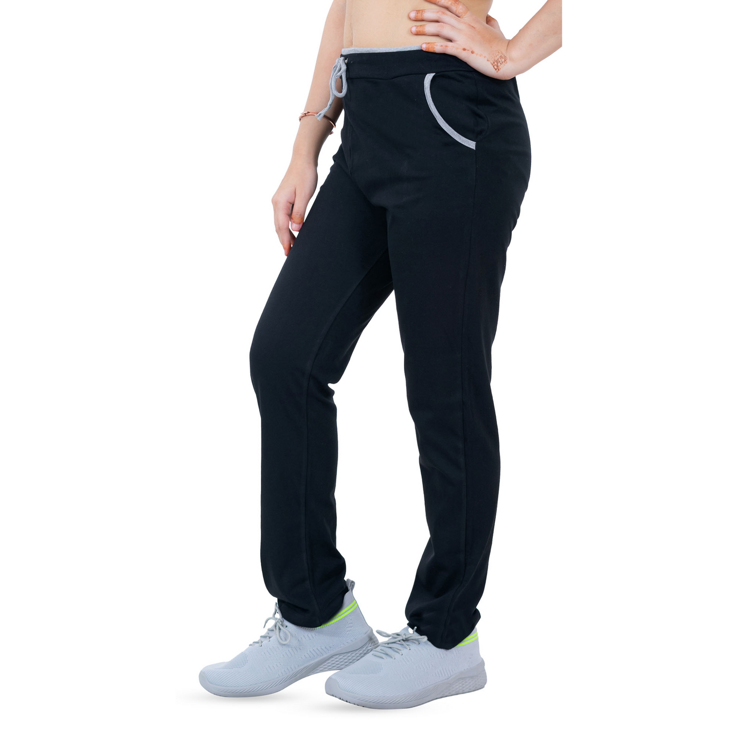 Women's Cotton Sports Lower- Black | AMOLDO