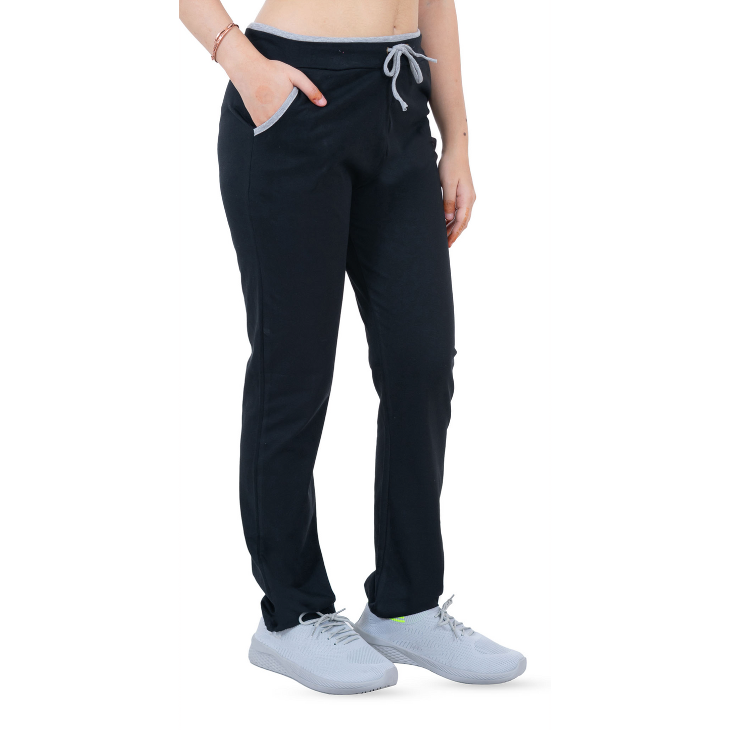 Women's Cotton Sports Lower- Black | AMOLDO