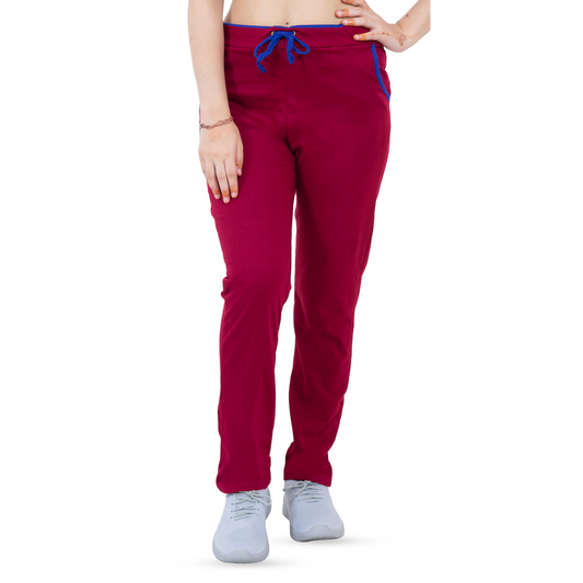 Women's Cotton Sports Lower- Maroon | AMOLDO