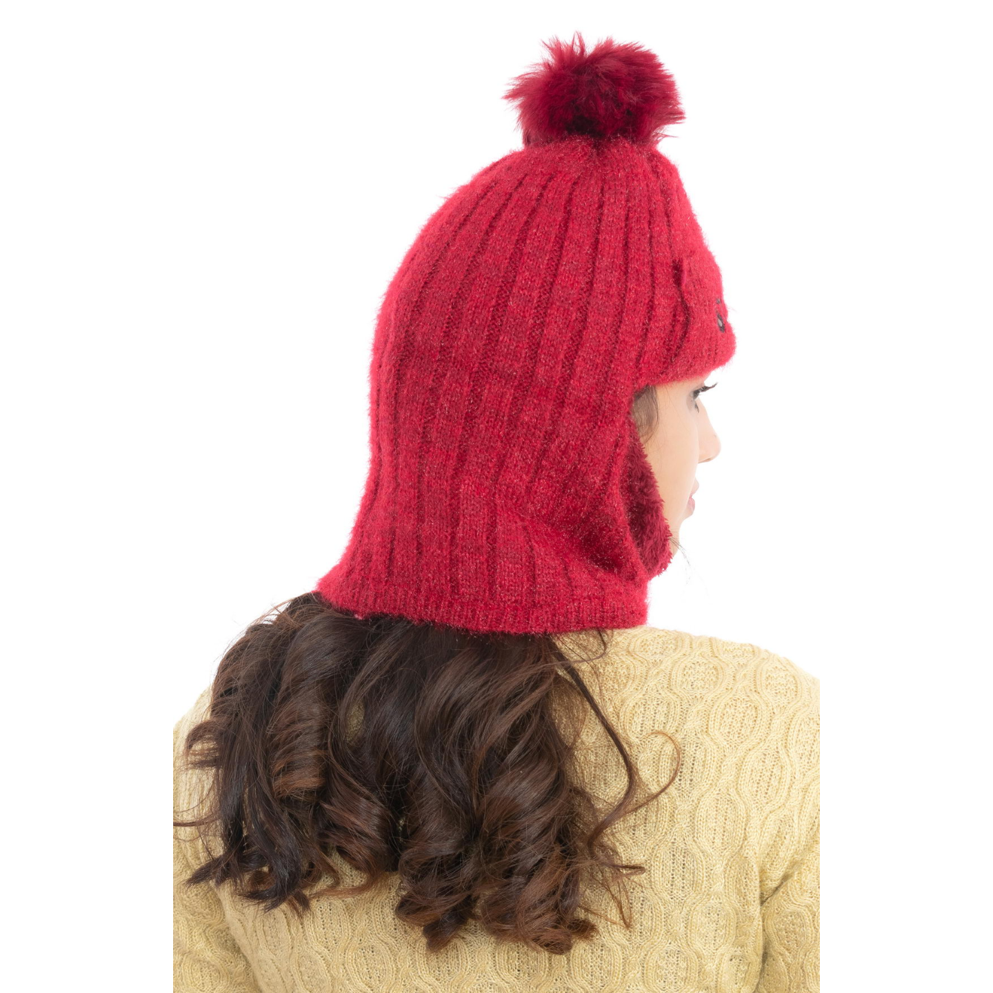 Woolen Winter Monkey Cap - Maroon | Amoldo