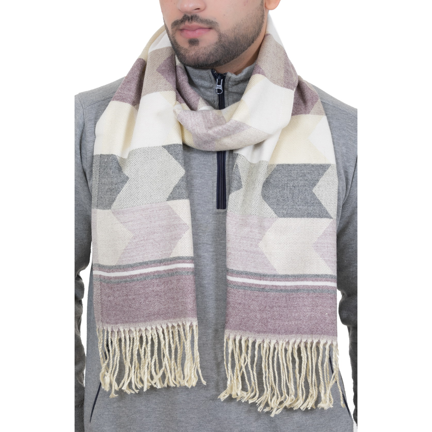 Woolen Arrow Muffler- Purple | Amoldo