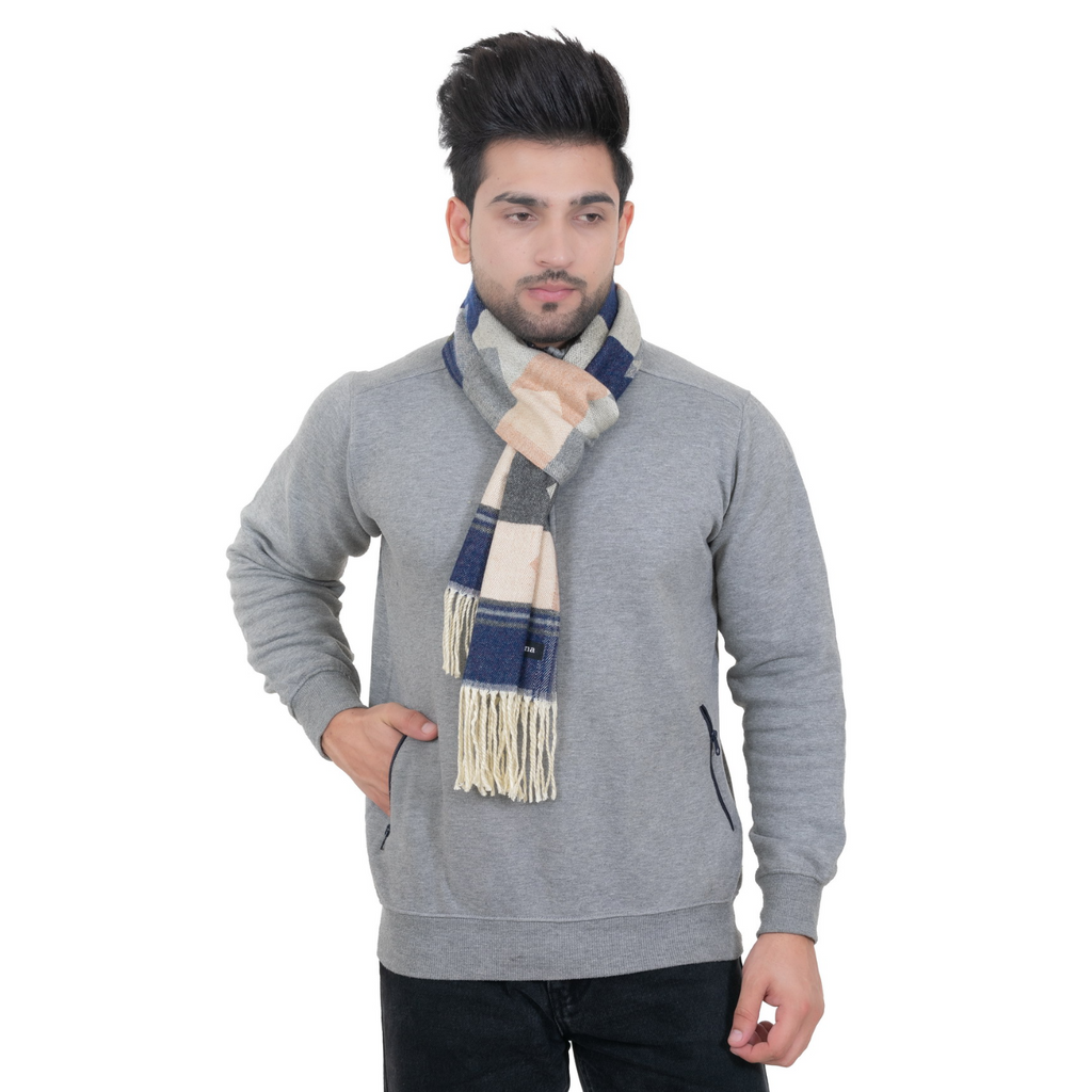 Woolen Arrow Muffler- Navy| Amoldo