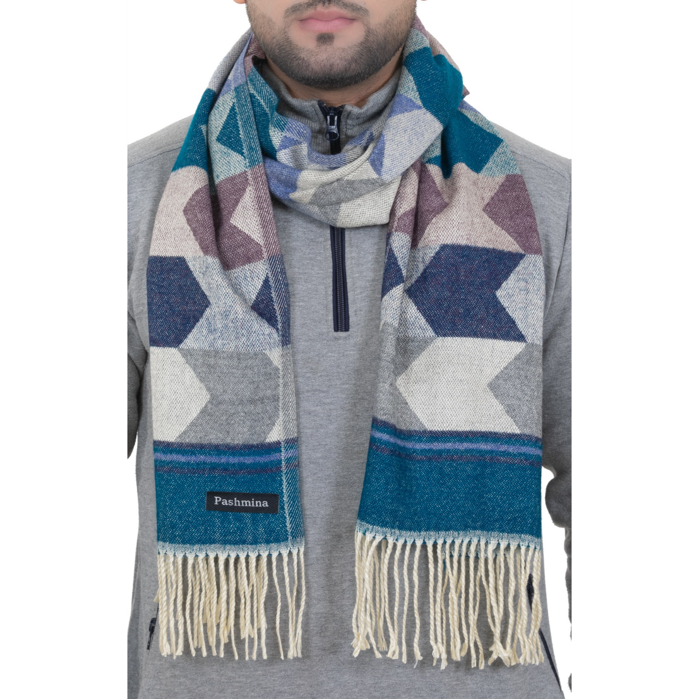 Woolen Arrow Muffler- Sky Blue | Amoldo