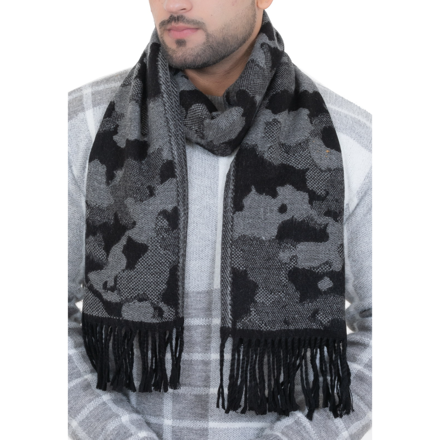 Woolen Winter Muffler - Black | Amoldo