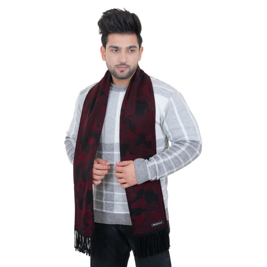 Woolen Winter Muffler - Maroon | Amoldo