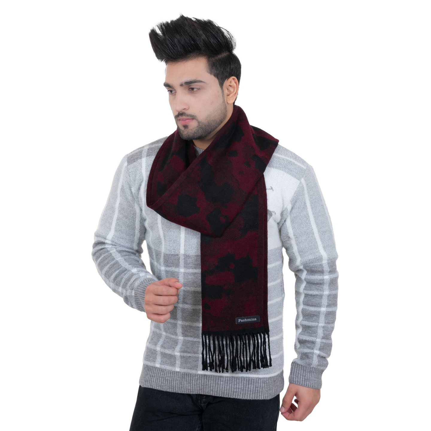 Woolen Winter Muffler - Maroon | Amoldo